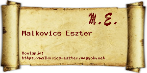 Malkovics Eszter névjegykártya