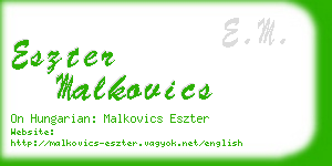 eszter malkovics business card